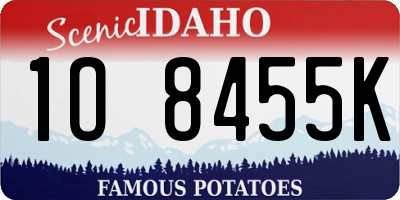 ID license plate 1O8455K