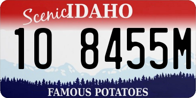 ID license plate 1O8455M