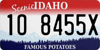 ID license plate 1O8455X