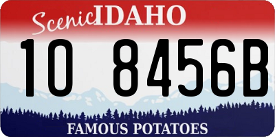 ID license plate 1O8456B