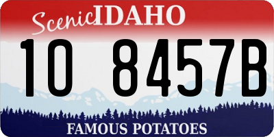 ID license plate 1O8457B