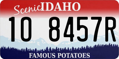 ID license plate 1O8457R