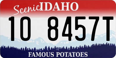 ID license plate 1O8457T