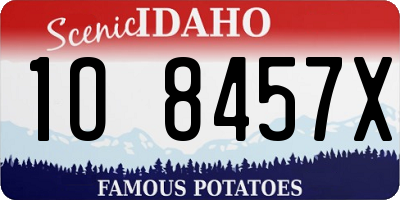 ID license plate 1O8457X