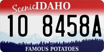 ID license plate 1O8458A