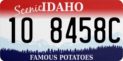 ID license plate 1O8458C