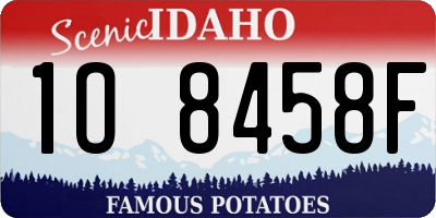 ID license plate 1O8458F