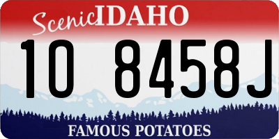 ID license plate 1O8458J