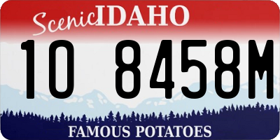 ID license plate 1O8458M