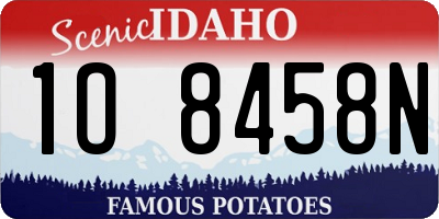 ID license plate 1O8458N