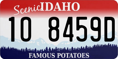 ID license plate 1O8459D