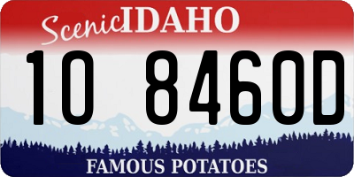 ID license plate 1O8460D