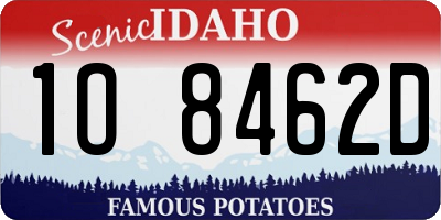 ID license plate 1O8462D