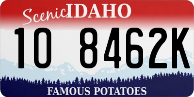 ID license plate 1O8462K