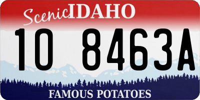 ID license plate 1O8463A