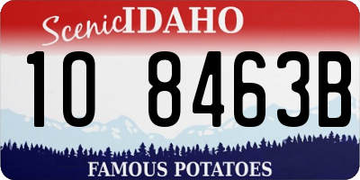 ID license plate 1O8463B