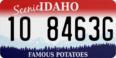 ID license plate 1O8463G