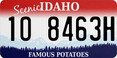 ID license plate 1O8463H
