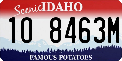 ID license plate 1O8463M