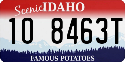 ID license plate 1O8463T