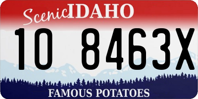 ID license plate 1O8463X