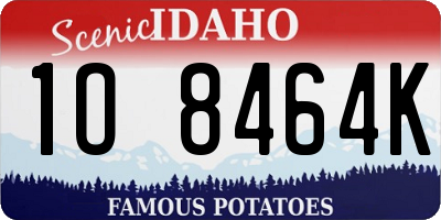 ID license plate 1O8464K