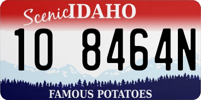 ID license plate 1O8464N
