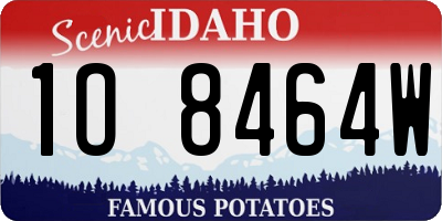 ID license plate 1O8464W