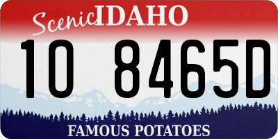 ID license plate 1O8465D
