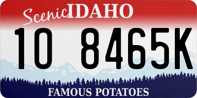 ID license plate 1O8465K
