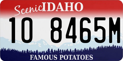 ID license plate 1O8465M