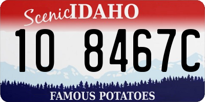 ID license plate 1O8467C