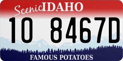 ID license plate 1O8467D