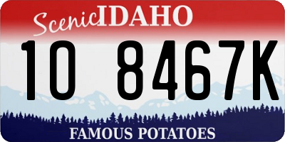 ID license plate 1O8467K