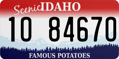 ID license plate 1O8467O