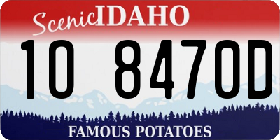 ID license plate 1O8470D