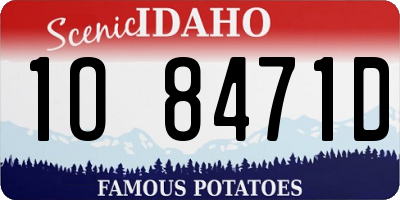 ID license plate 1O8471D