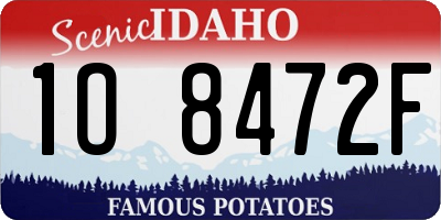 ID license plate 1O8472F