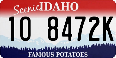 ID license plate 1O8472K