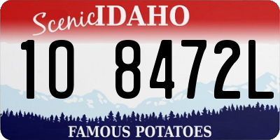 ID license plate 1O8472L