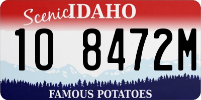 ID license plate 1O8472M