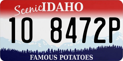 ID license plate 1O8472P