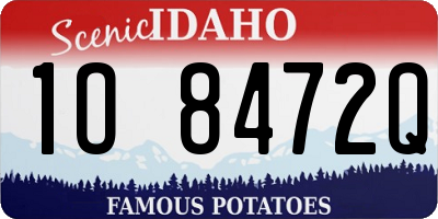 ID license plate 1O8472Q
