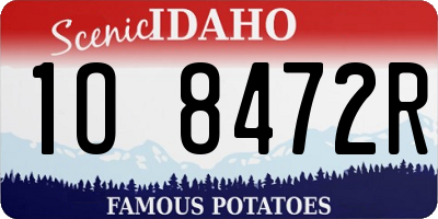 ID license plate 1O8472R
