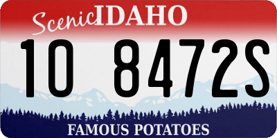ID license plate 1O8472S