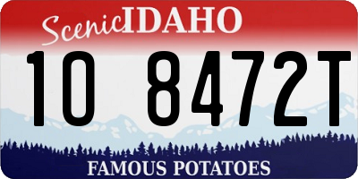 ID license plate 1O8472T
