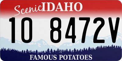 ID license plate 1O8472V