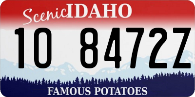 ID license plate 1O8472Z