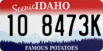 ID license plate 1O8473K