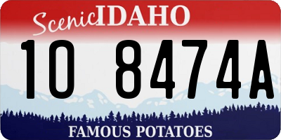 ID license plate 1O8474A